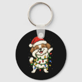 Funny Shih Tzu Dabbing Christmas Lights Xmas Mom D Schlüsselanhänger (Vorderseite)