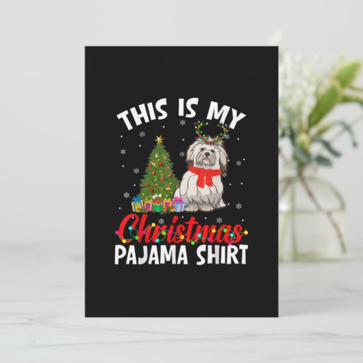 Funny Shih Tzu Xmas Pajama Gift Hund Vater Hund Ma Dankeskarte (Stehend Vorderseite)