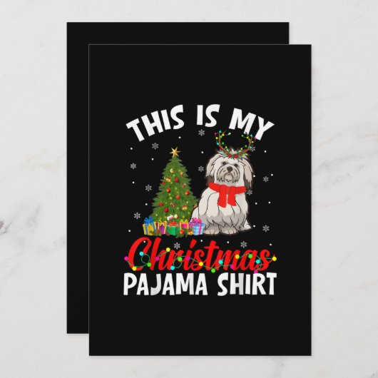 Funny Shih Tzu Xmas Pajama Gift Hund Vater Hund Ma Dankeskarte (Vorne/Hinten)
