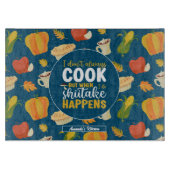 Funny Shiitake Meme Erntedank Herbstmuster Schneidebrett (Vorderseite)