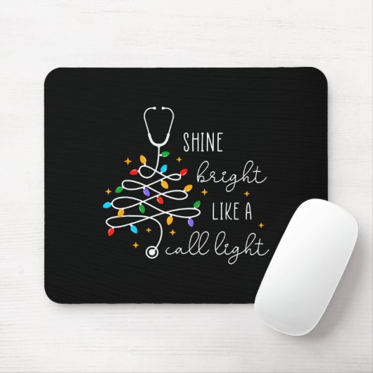 Funny Shine Bright Like A Call Light Nurse Merry C Mousepad (Mit Mouse)