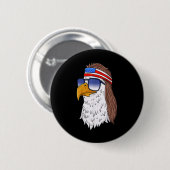 Funny Shirt American Bald Adle Mullet 4. Juli Button (Vorne & Hinten)