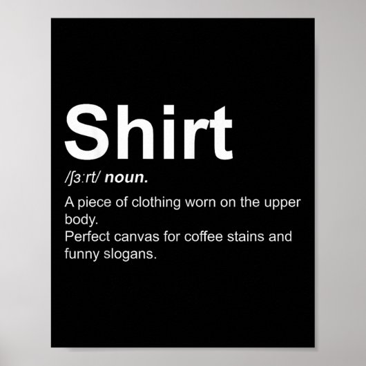 Funny Shirt Definition Quirky Definition Design Poster (Vorne)