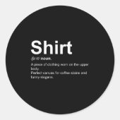 Funny Shirt Definition Quirky Definition Design Runder Aufkleber (Vorderseite)