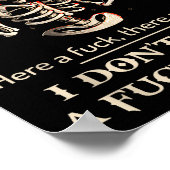 Funny Shirt I Don't Give A Fck Fck Skeleton For Ma Poster (Ecke)