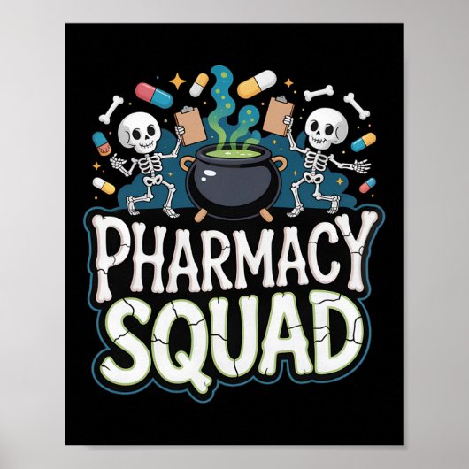Funny Shirt Pills Pharmacy Pharmacist Squad Hallow Poster (Vorne)