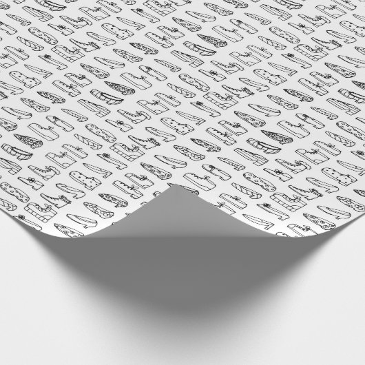 Funny Shoe Farbe Ihr eigenes Muster Geschenkpapier (Ecke)