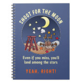Funny Shoot für den Mond Versagte Cartoon Zitat Notizblock (Vorderseite)