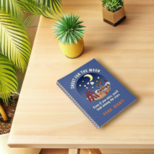 Funny Shoot für den Mond Versagte Cartoon Zitat Notizblock