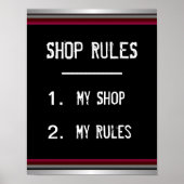 Funny Shop Rules Poster (Vorne)