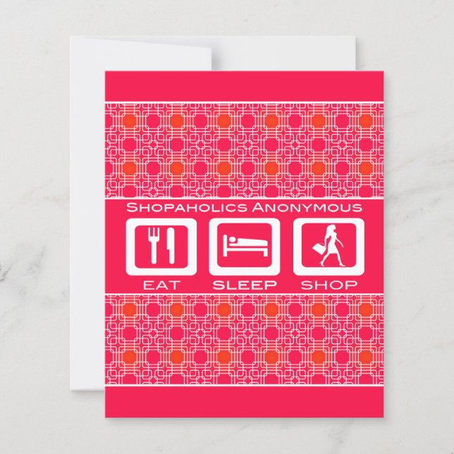 Funny Shopaholic Girl's Weekend Einladung (Vorderseite)