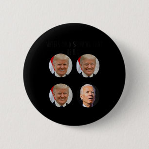 Funny Shopping Cart Trump Biden Wahl Meme Abstimmu Button