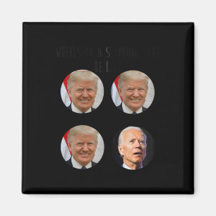 Funny Shopping Cart Trump Biden Wahl Meme Abstimmu Magnet