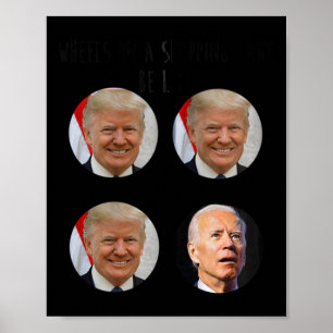 Funny Shopping Cart Trump Biden Wahl Meme Abstimmu Poster