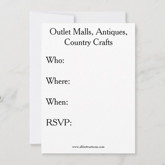 Funny Shopping Exkursionen Einladungen (Rückseite)