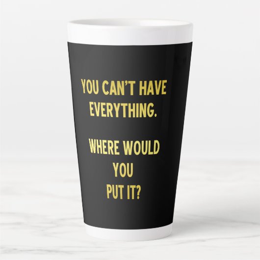 Funny Shopping Hoarding Joke Milchtasse (Vorderseite)