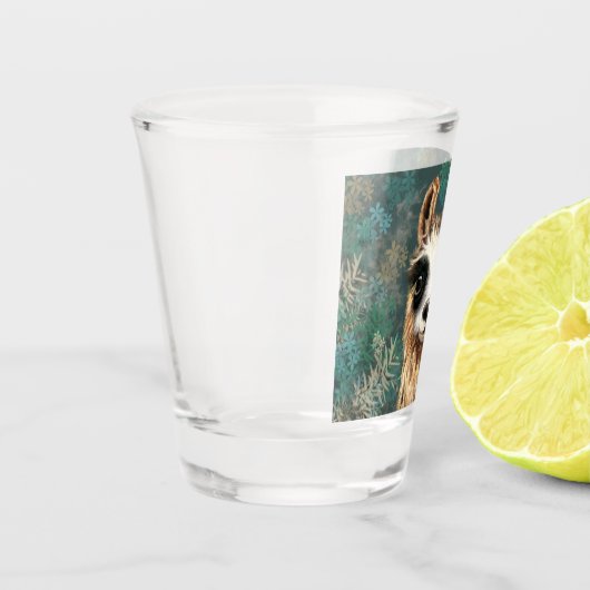 Funny Shot Glass mit Curious Baby Llama Schnapsglas (Links)
