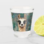 Funny Shot Glass mit Curious Baby Llama Schnapsglas (Vorderseite)