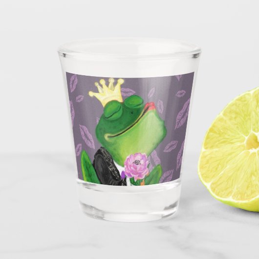 Funny Shot Glass mit Froschprinz - Kiss Schnapsglas (Vorderseite)