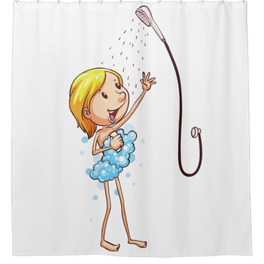 FUNNY SHOWER CURTAINS MIT BUBBLES DUSCHVORHANG (Vorderseite)