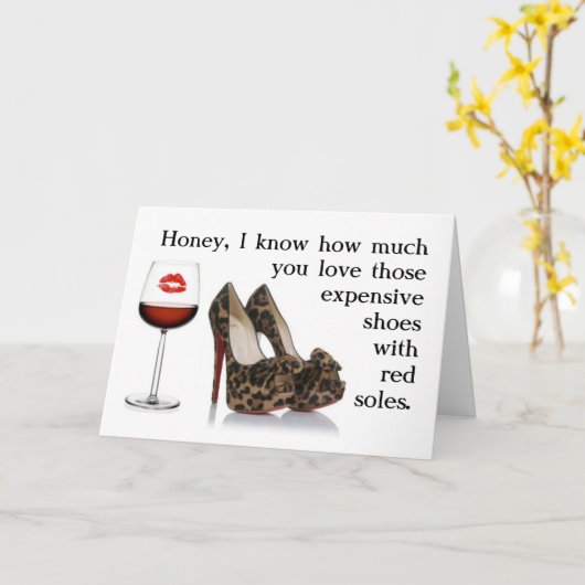 FUNNY SHOY UND RED WEIN BIRTHDAY CARD KARTE (Gelbe Blume)