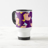 Funny Shrimp Musician Seafood Spaß Cartoon Reisebecher (Vorderseite Links)