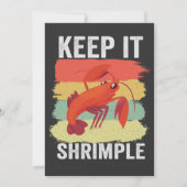 Funny Shrimp Shellfish Behielt es Shrimple Fishing Einladung (Vorderseite)