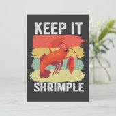 Funny Shrimp Shellfish Behielt es Shrimple Fishing Einladung (Stehend Vorderseite)