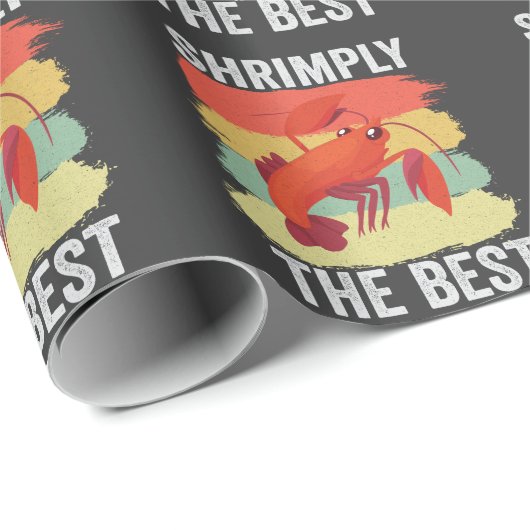 Funny Shrimp Shellfish Behielt es Shrimple Fishing Geschenkpapier (Rolleneckpunkt)