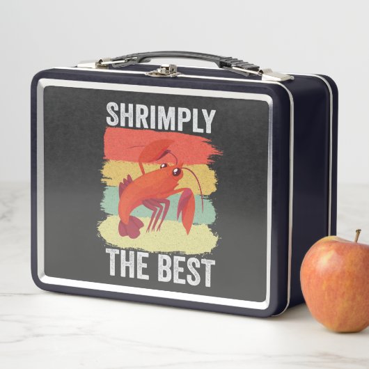 Funny Shrimp Shellfish Behielt es Shrimple Fishing Metall Brotdose (Beispiel)