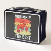Funny Shrimp Shellfish Behielt es Shrimple Fishing Metall Brotdose (Vorderseite)