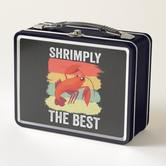 Funny Shrimp Shellfish Behielt es Shrimple Fishing Metall Brotdose (Vorderseite)