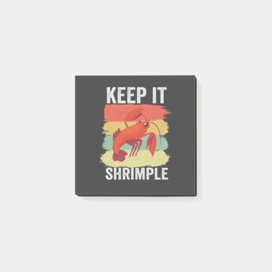 Funny Shrimp Shellfish Behielt es Shrimple Fishing Post-it Klebezettel (Vorderseite)