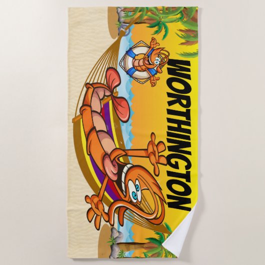 Funny Shrimp Strandtuch (Vorderseite)