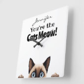Funny Siamese Cam Wall Clock Quadratische Wanduhr (Winkel)