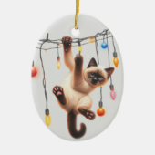 Funny Siamese Cat Definition Naughty Weihnachten Keramik Ornament (Vorne)