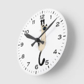 Funny Siamese Cat Hangon Runde Wanduhr (Winkel)