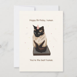 Funny Siamese Cat Happy Birthday Card Feiertagskarte