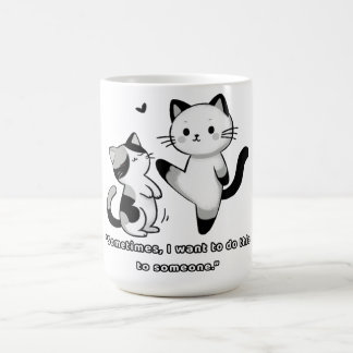 Funny Siamese Cat Kick Illustration Kaffeetasse