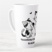 Funny Siamese Cat Kick Illustration Milchtasse (Linke Ecke)
