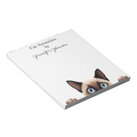 Funny Siamese Cat Notepad Notizblock (angewinkelt)