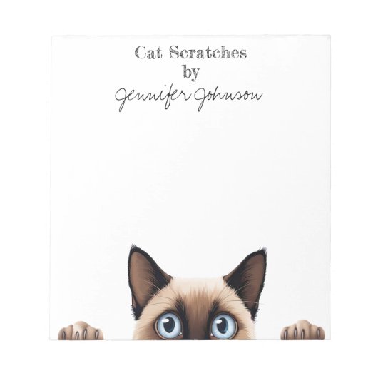 Funny Siamese Cat Notepad Notizblock (Vorderseite)