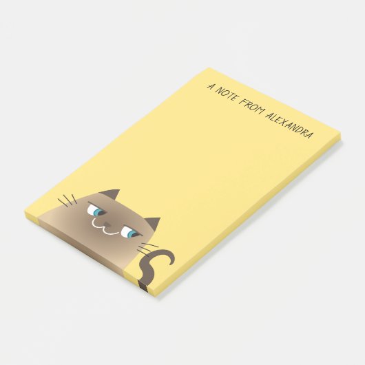 Funny Siamese Cat Post-it Klebezettel (angewinkelt)