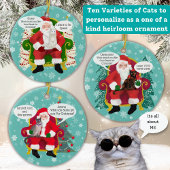 Funny Siamese Katze Besuchen Santa mit Unglaublich Keramik Ornament