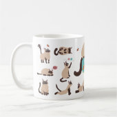 Funny Siamese Katzen Kaffeetasse (Links)