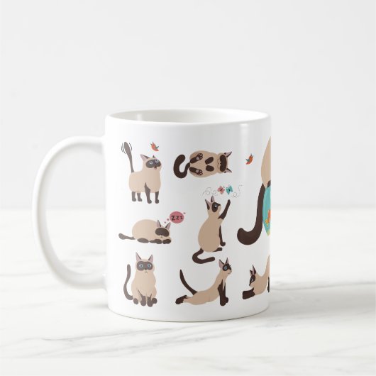 Funny Siamese Katzen Kaffeetasse (Links)