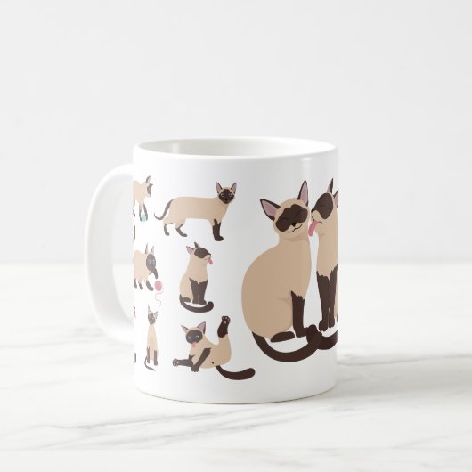 Funny Siamese Katzen Kaffeetasse (Vorderseite Links)