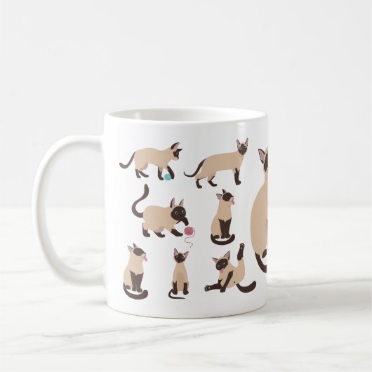 Funny Siamese Katzen Kaffeetasse (Links)