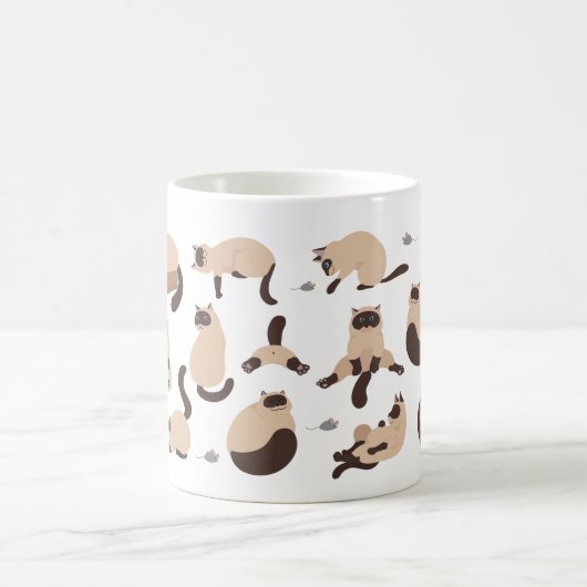 Funny Siamese Katzen Kaffeetasse (Mittel)