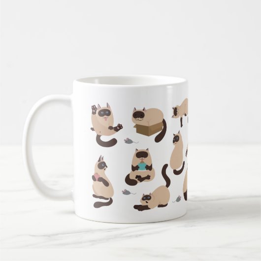 Funny Siamese Katzen Kaffeetasse (Links)